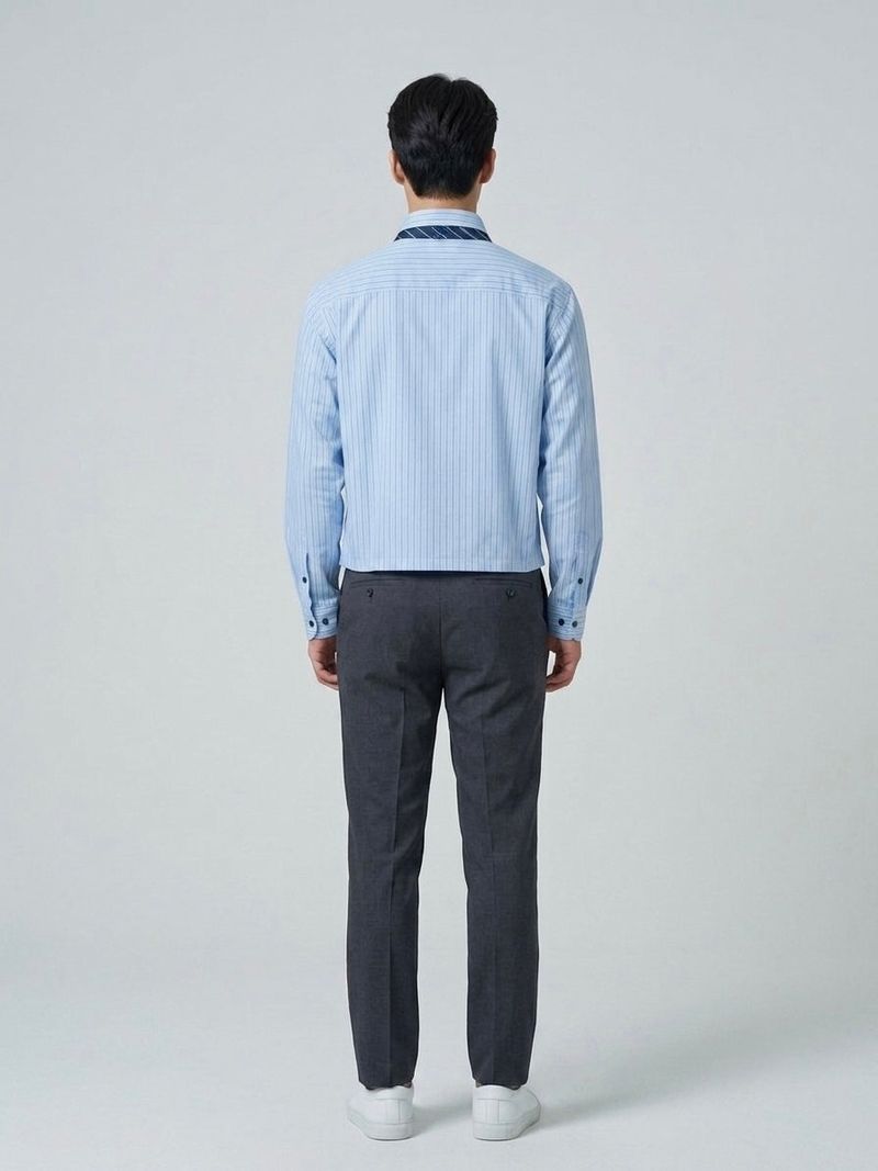 Light Blue Tie Stripe Shirts