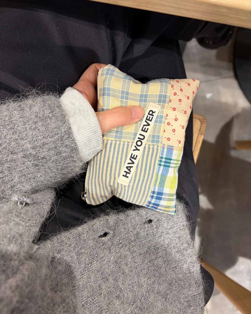 Patch work flat pouch