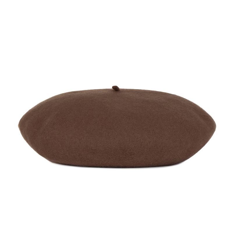 VA Square Stud Wool Beret / Brown