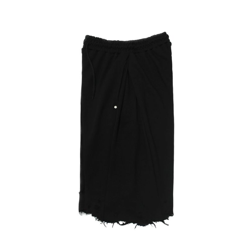 damage cutting bermuda pants (black)