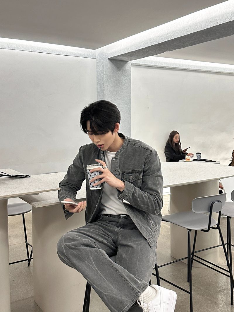 LMN Semi-Over China Setup Denim Jacket (Gray)