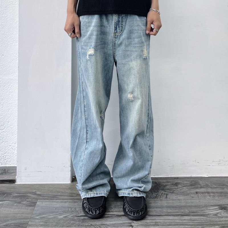 FADE MEET（フェードミート）の「Light Wash Distressed Denim Pants（Pants）」
