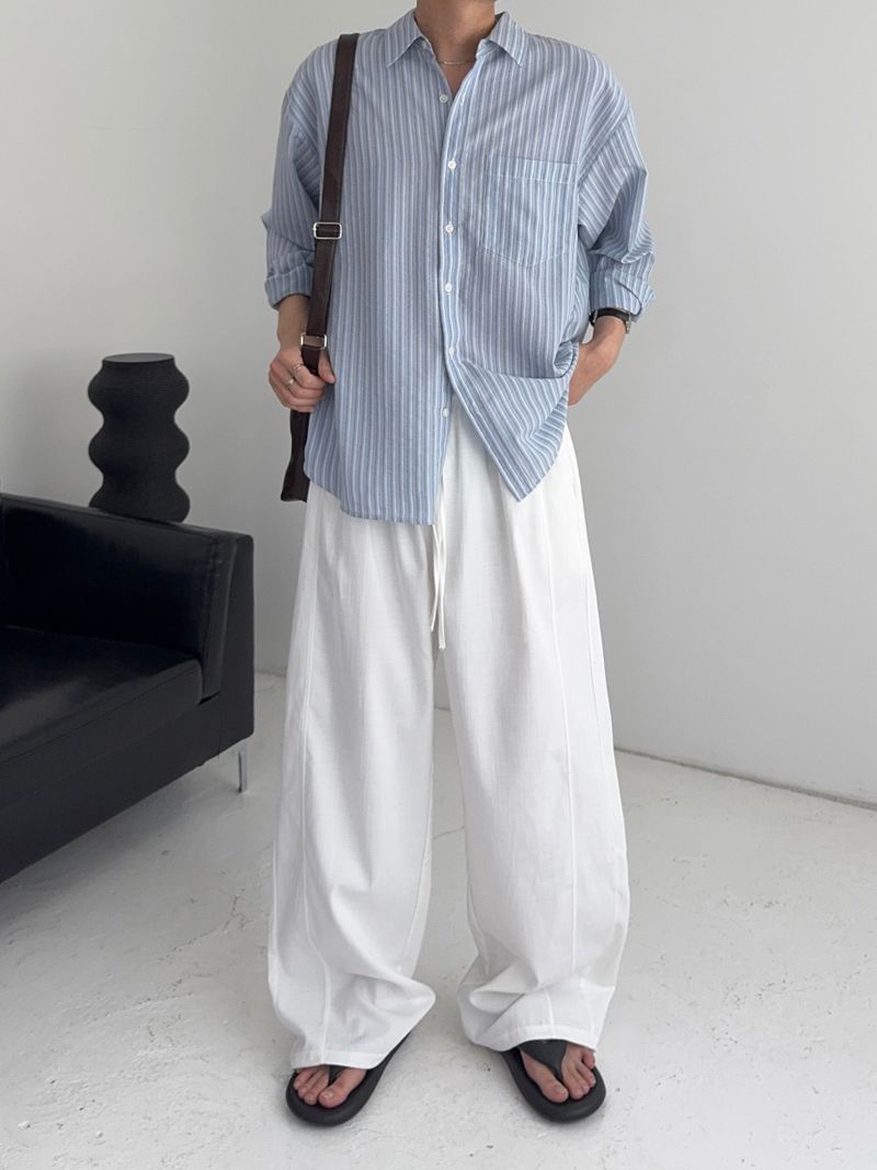 SY Relaxed Fit Seersucker Stripe Shirt (4C)