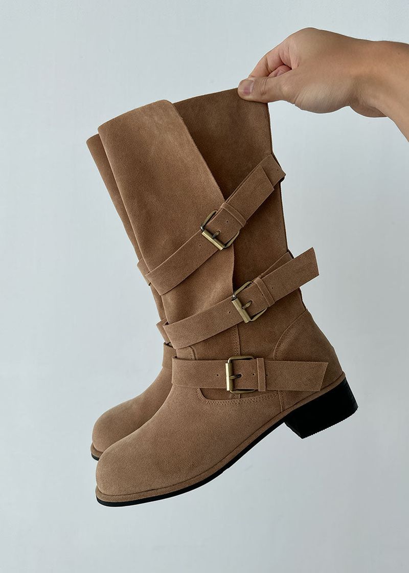 SUEDE BELT MIDDLE BOOTS