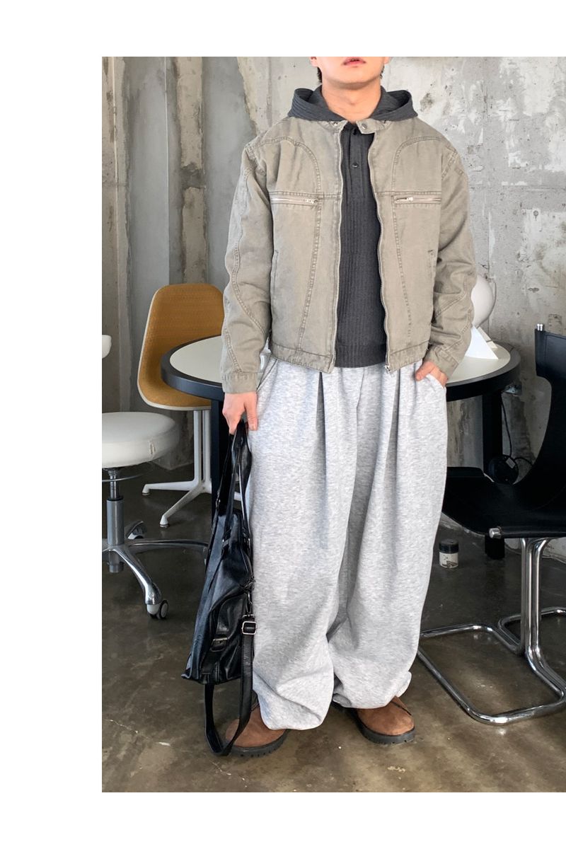 Henley neck crop hoodie