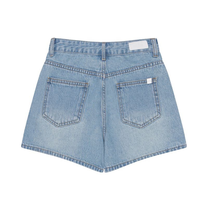 FLOWER EMBROIDERY LIGHT BLUE DENIM SHORTS code 18201