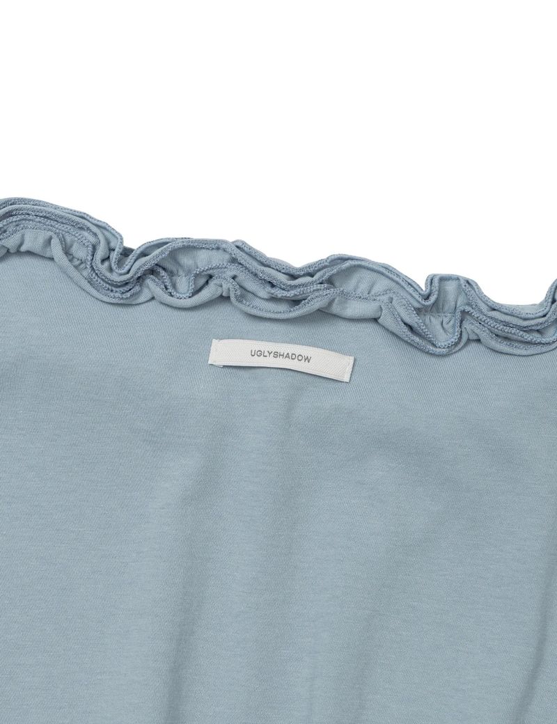 OFF-SHOULDER RUFFLE TOP(BLUE)
