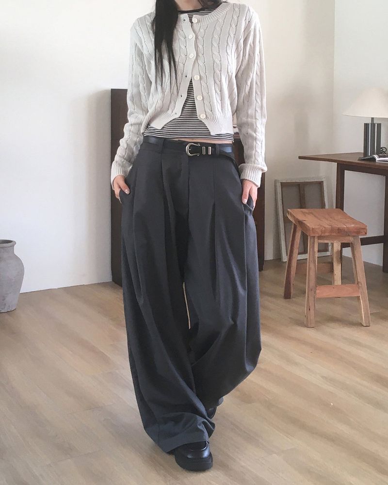 [MADE] Recall Double Pintuck Wide Slacks
