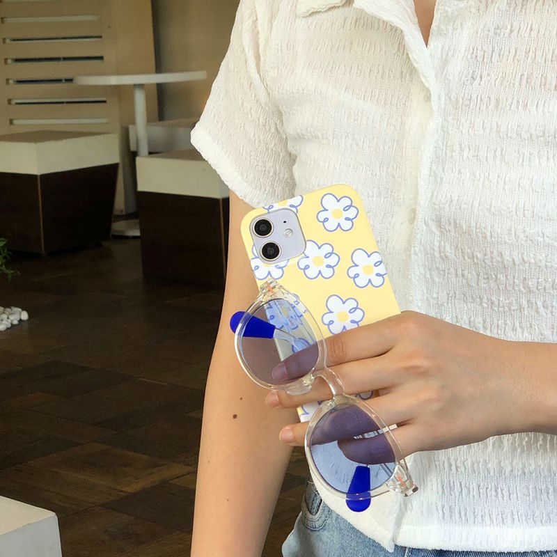 Blue flower glossy hard case (iphone case)