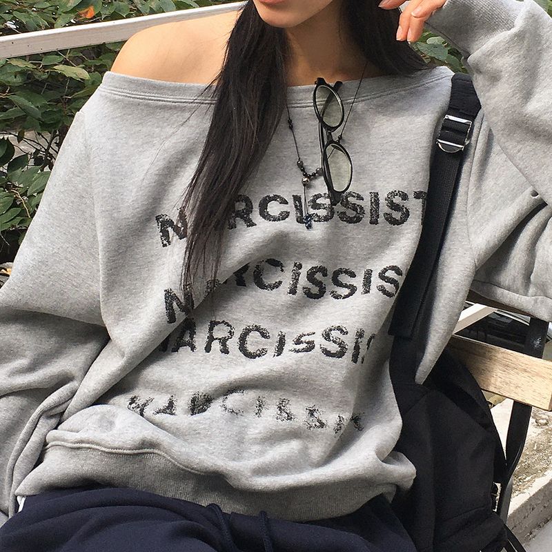 Nar off shoulder loose fit sweatshirt