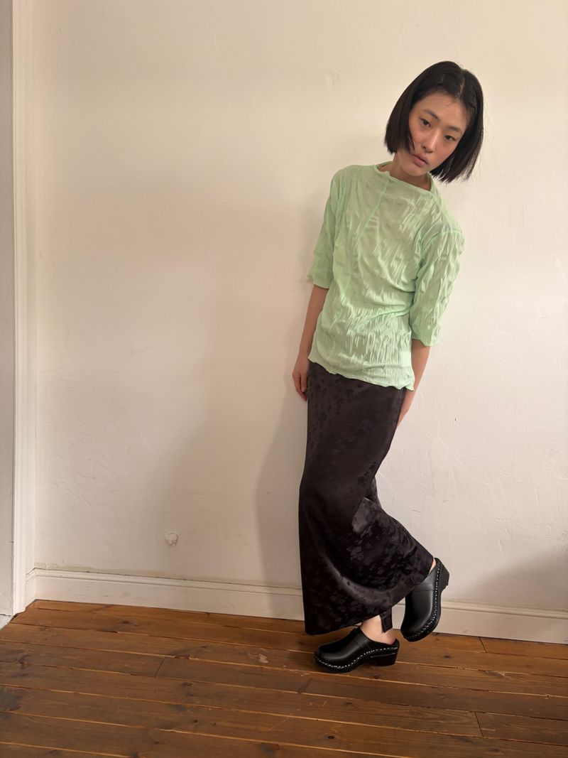 floral satin skirt