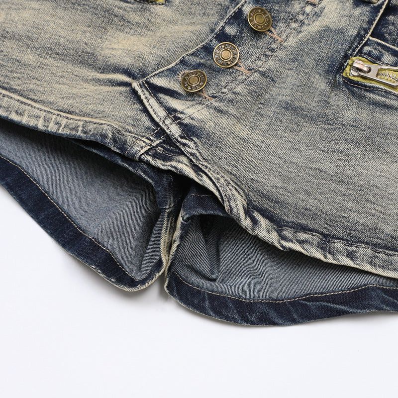 Demi Zip Denim Skort