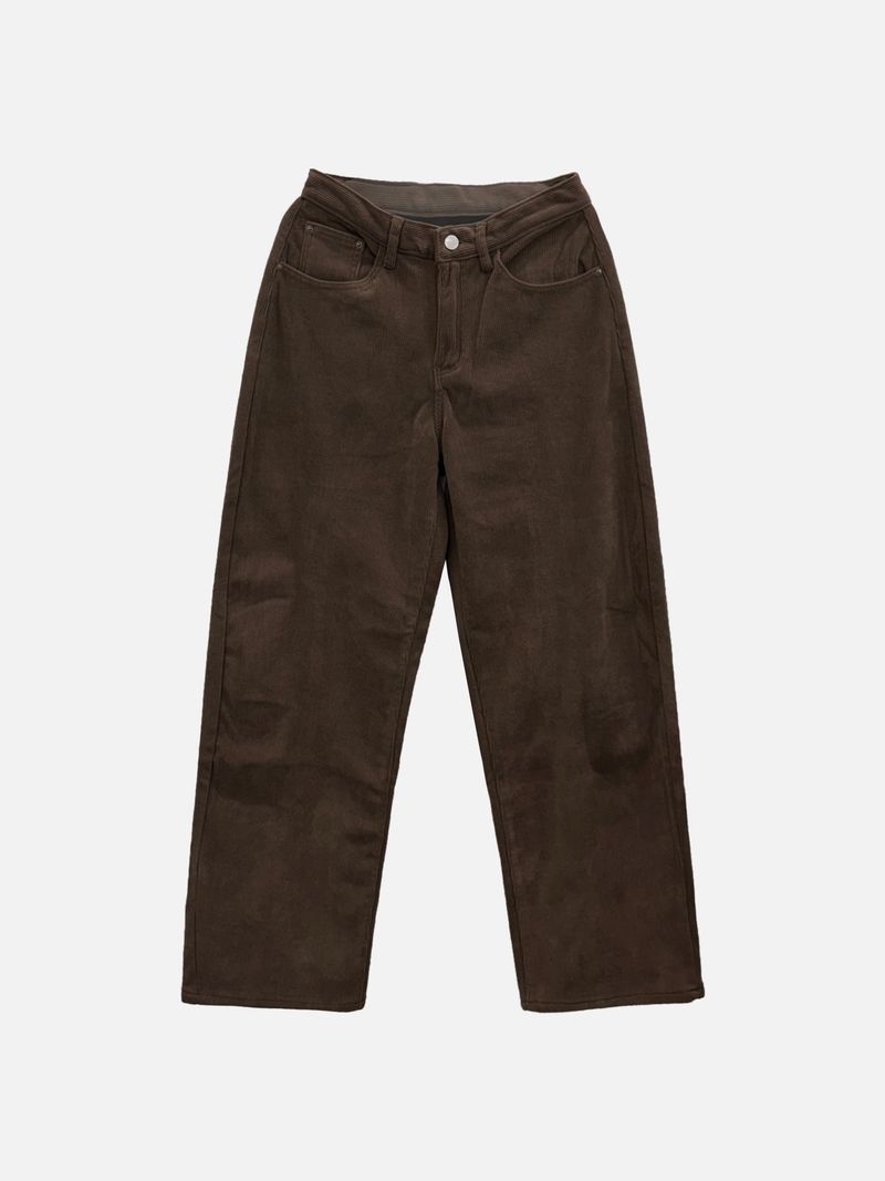 Down Lining Corduroy Wide Pants