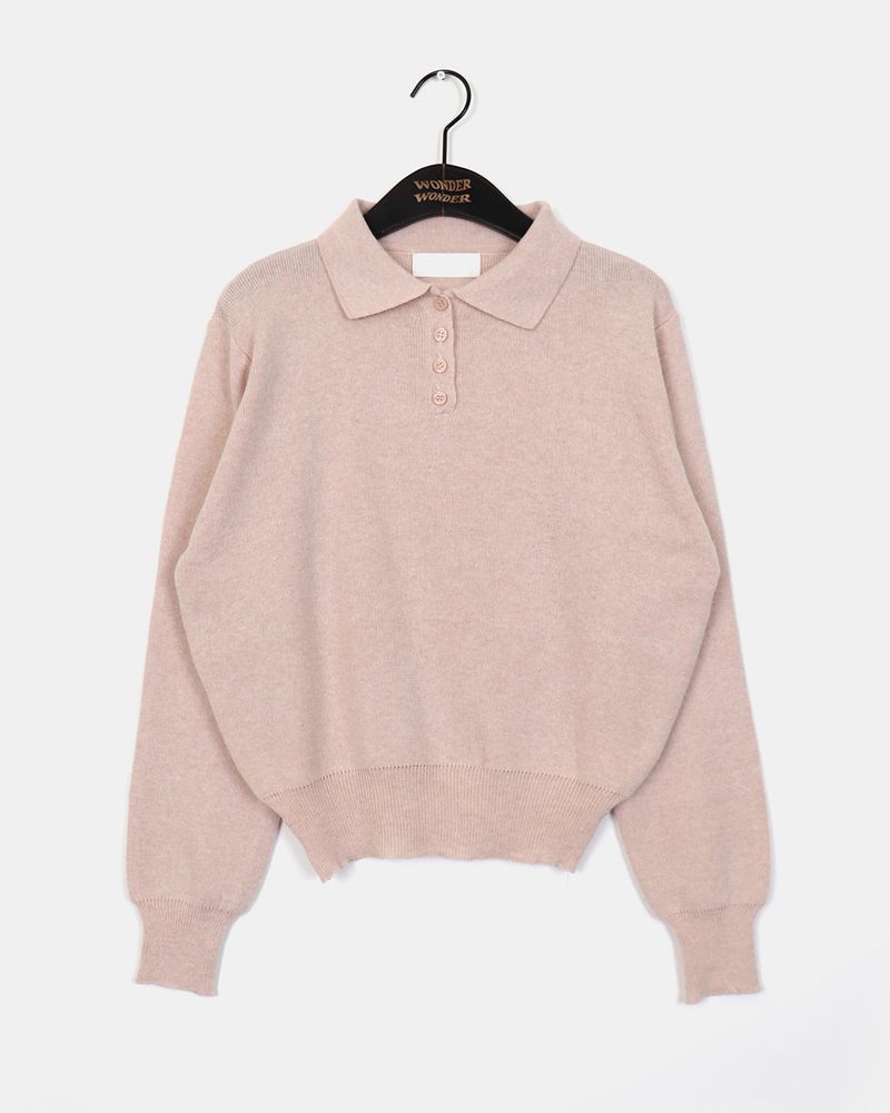 cdan collar button slim fit knitwear