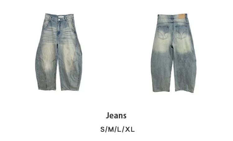 Curved Braided Wide Denim Pants