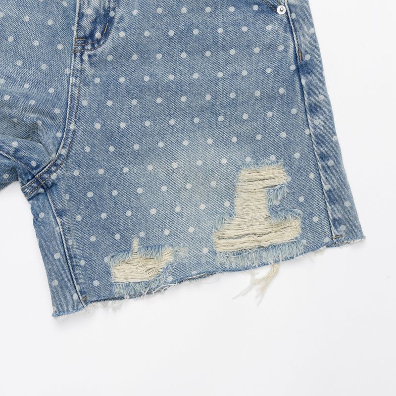 4 PART DESTROYED DOT DENIM PANTS code 21102