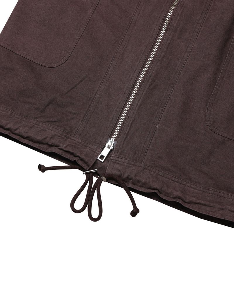 WASHED 2WAY ZIP SKIRT_BROWN