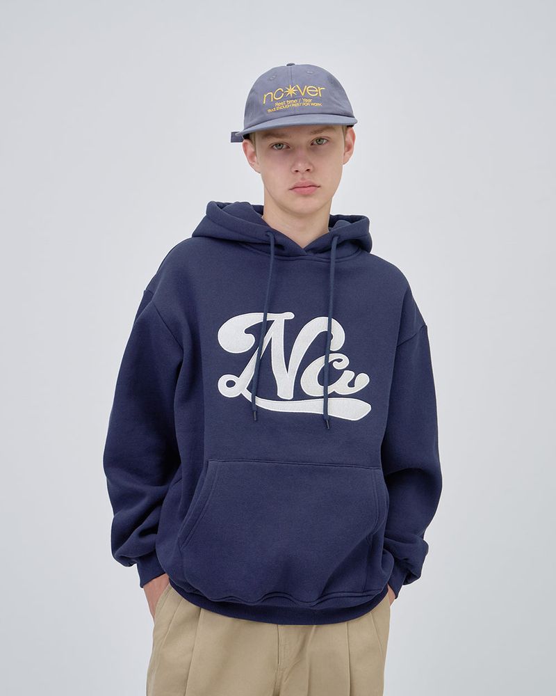 UNDERLINE LOGO HOODIE - NAVY