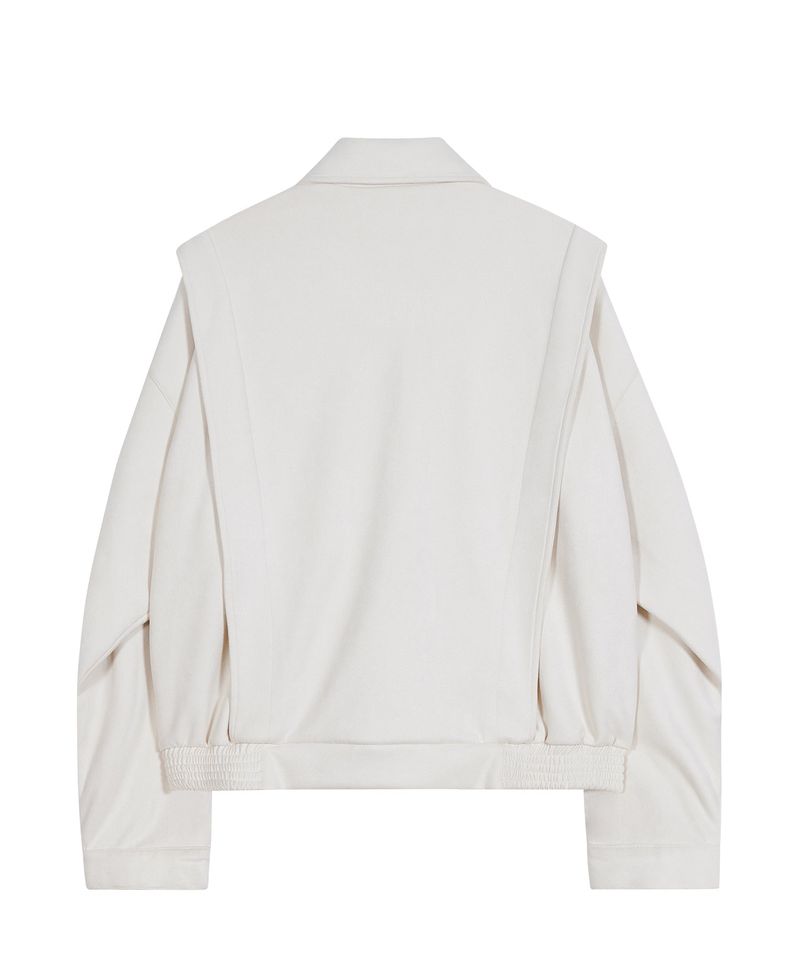 87-STAN029 [Vegan Suede] Multi-placket Suede Jacket Ivory