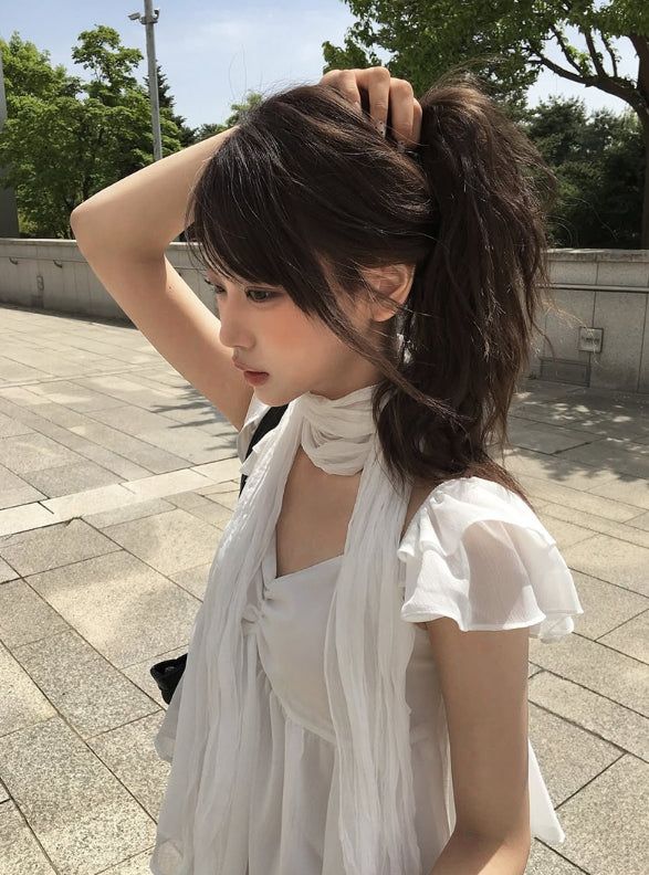 Sean V Shirring Frill Sleeveless Blouse
