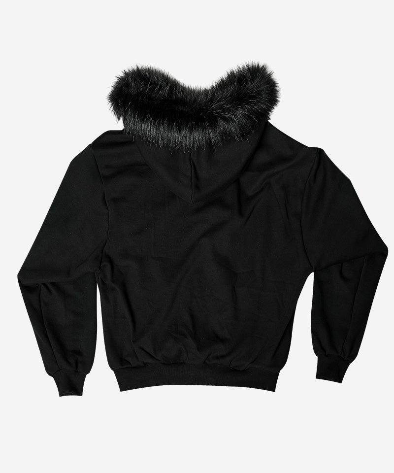 BUTTERFLY SPLATTER ZIP-UP #BLACK(FLEECE LINED)