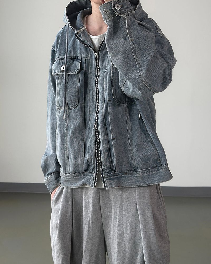 Carven Hooded Trucker Denim Jacket