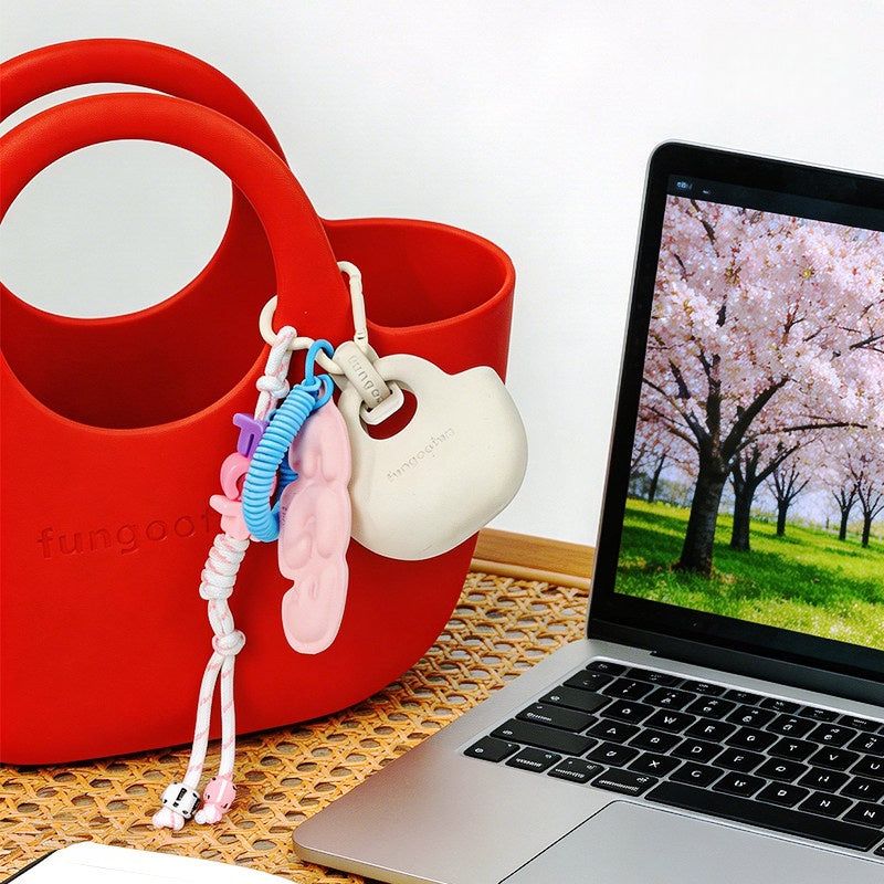5colors Mini EVA Earphone Bucket Bag Charm Keyring