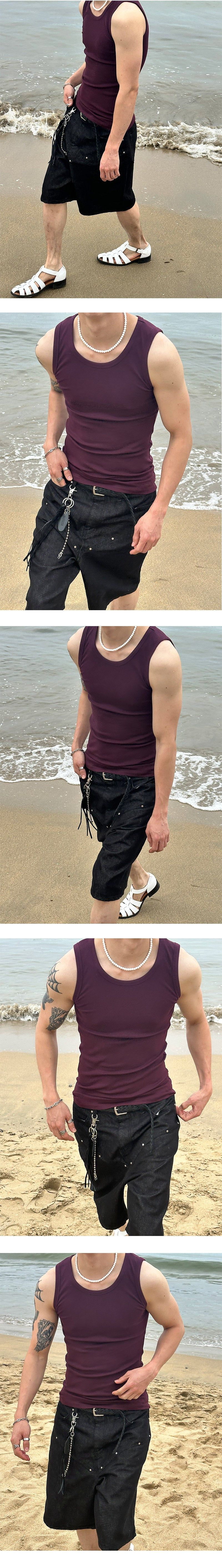 [MUSCLE FIT] Golgi basic fitting sleeveless