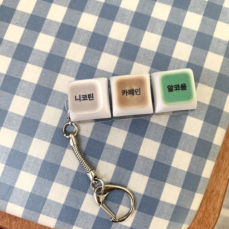 [withsome made] Nicotine • Caffeine • Alcohol LED Keycap Keyring (3 Keys)