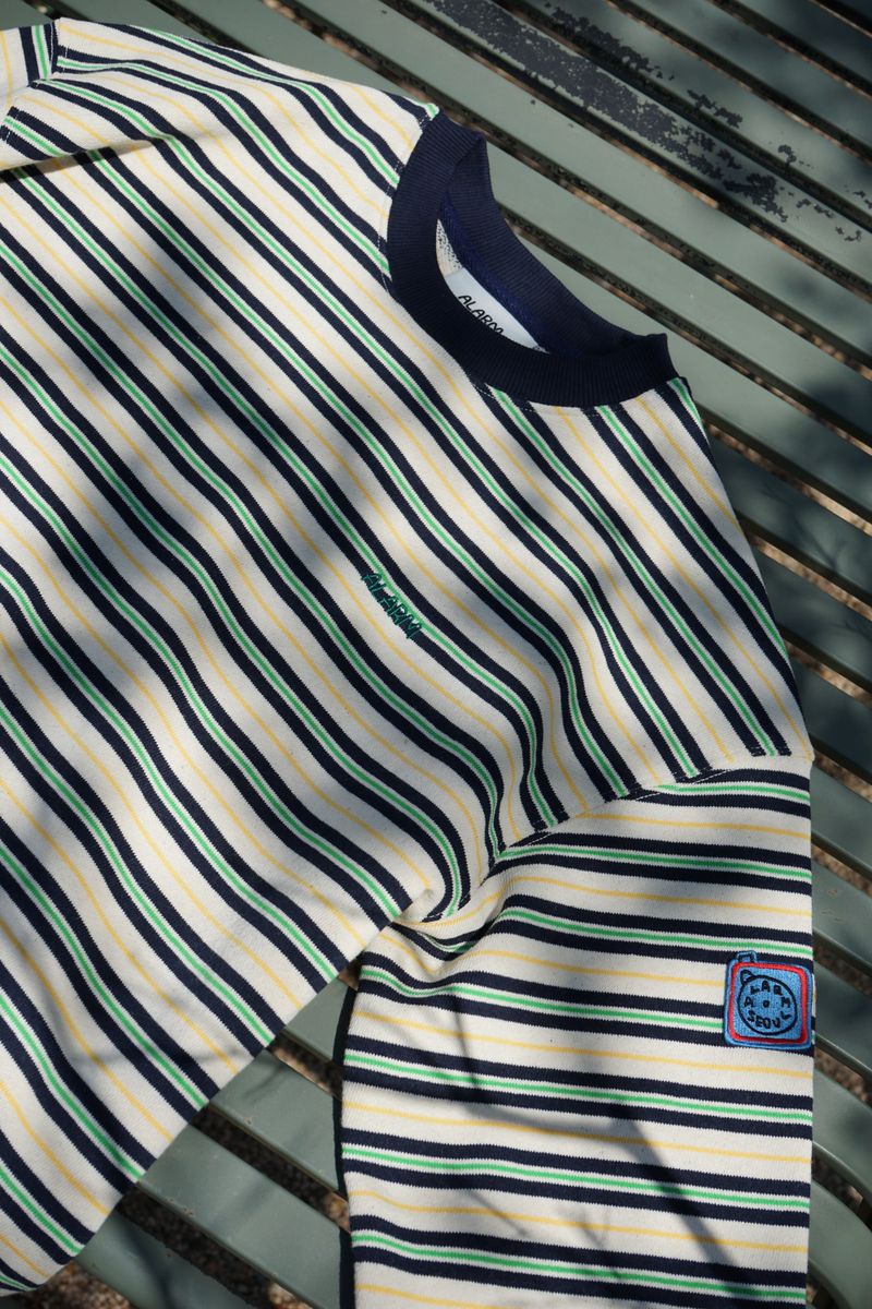 Alarm Multi Stripe Sweatshirt -  Navy
