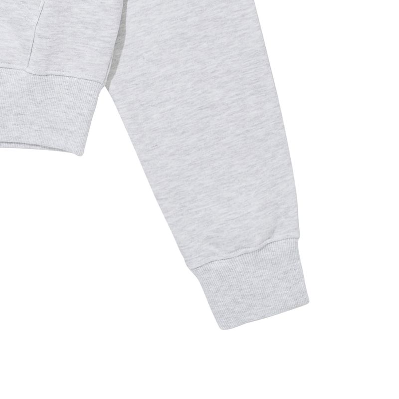 TEMPUS PATCH CROP HOOD ZIP-UP [WHITE MELANGE]