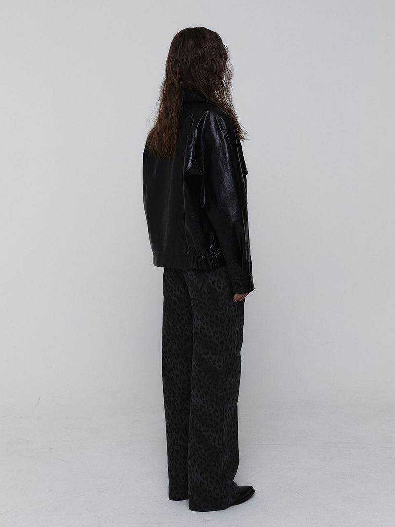 Eco Leather Bomber Jacket_Black