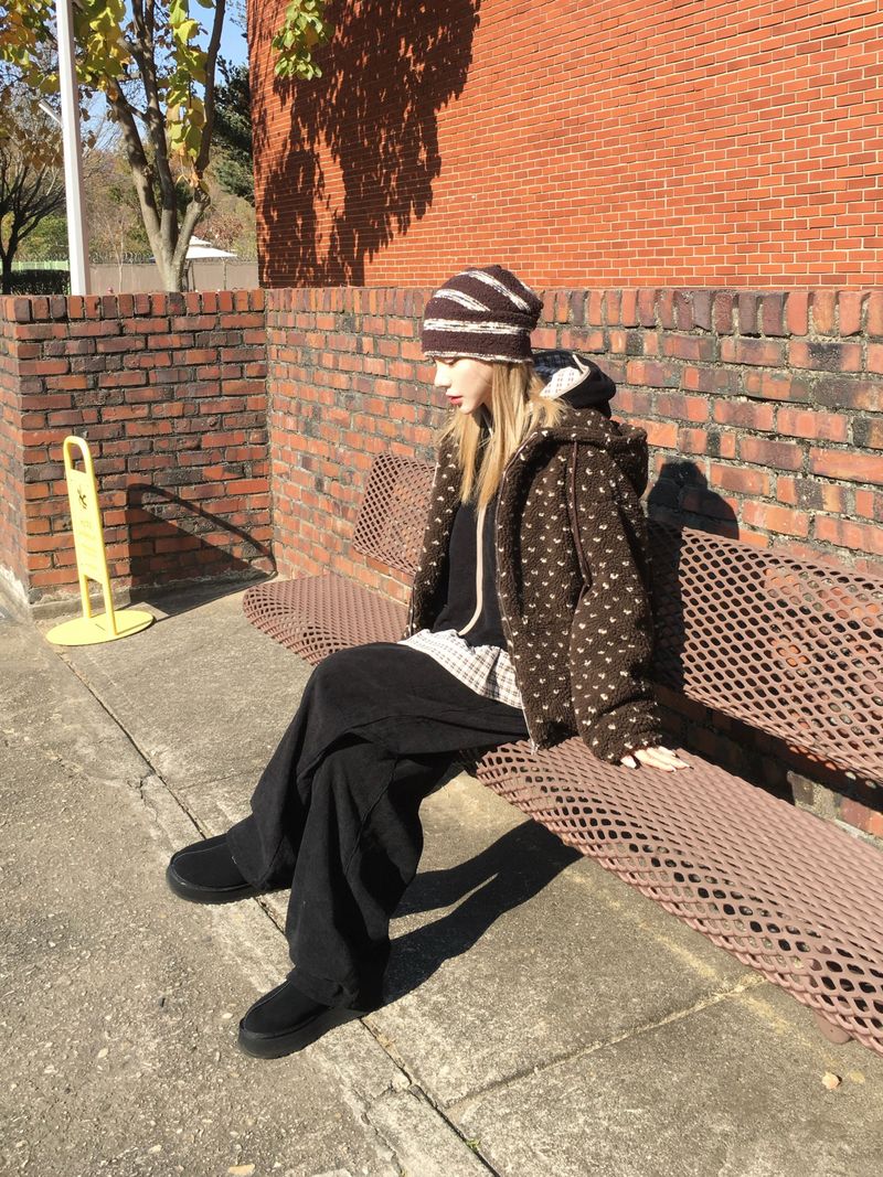 Down Lining Corduroy Wide Pants