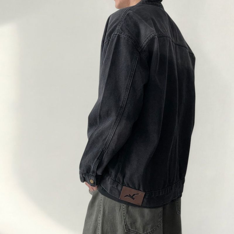 Lark Vintage Washed Zip-Up Denim Jacket