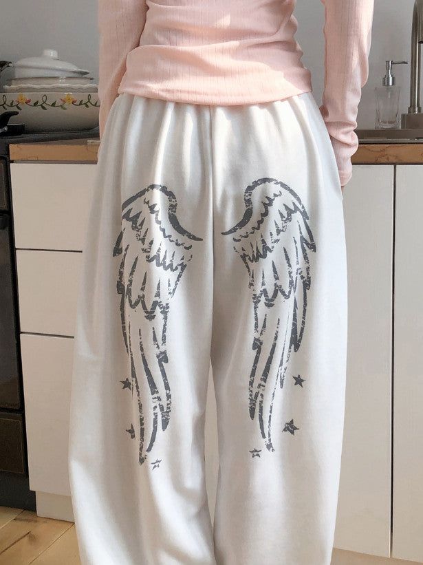 SHOPPERLAND(ショッパーランド)の「Angel Print Point Wide Sweat Pants (3color)(Pants)」