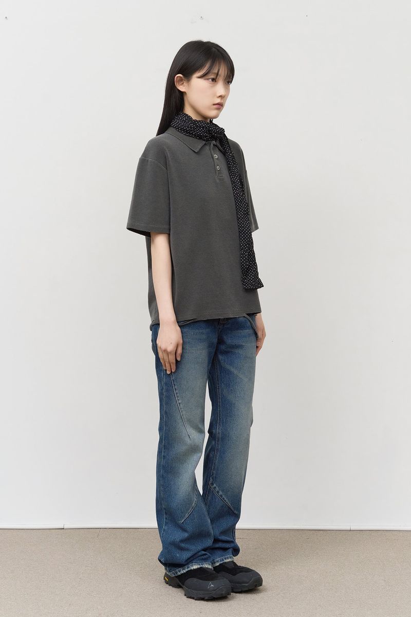 Deni Pigment Collar Top