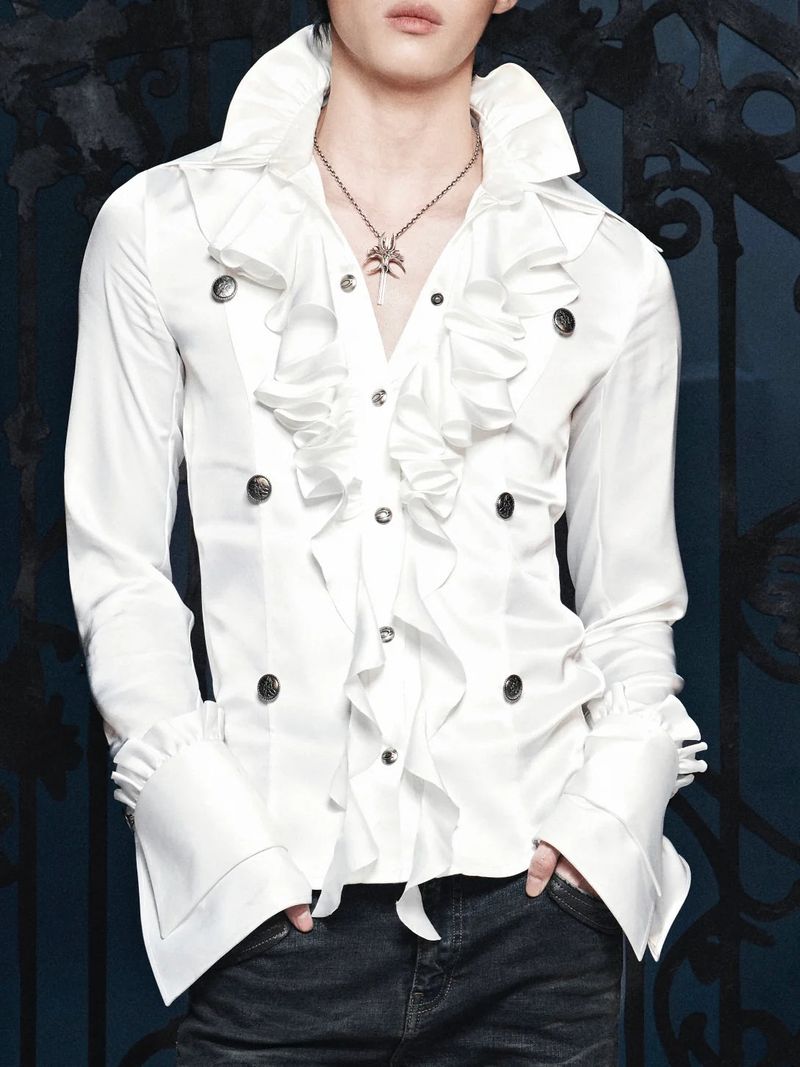 Cozy Worldwide(コージー ワールドワイド)の「SILENT V COURT RUFFLE SHIRT(Tops)」