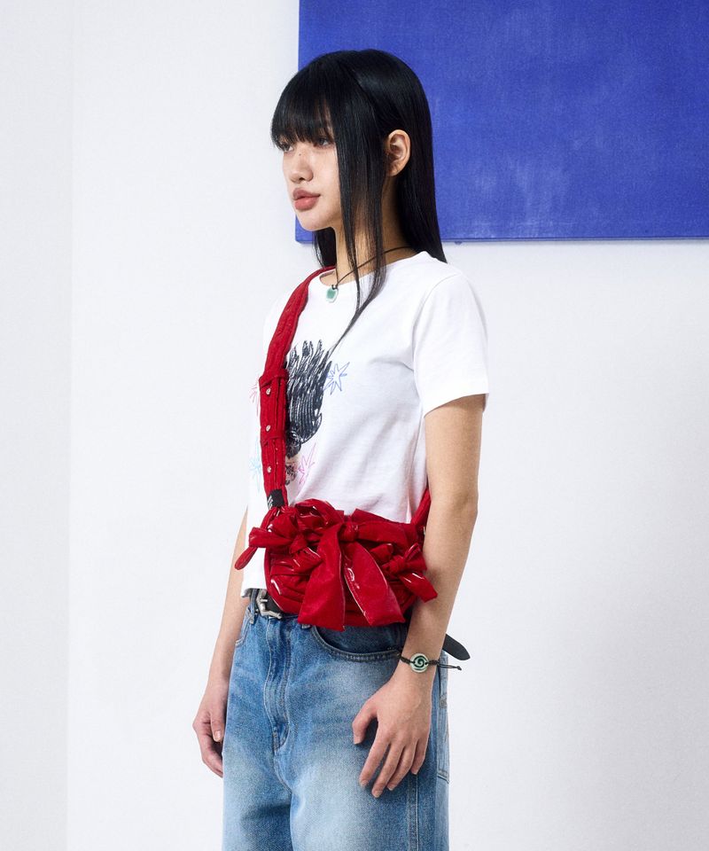 Knotted Micro Padding Bag (Glossy-Red)