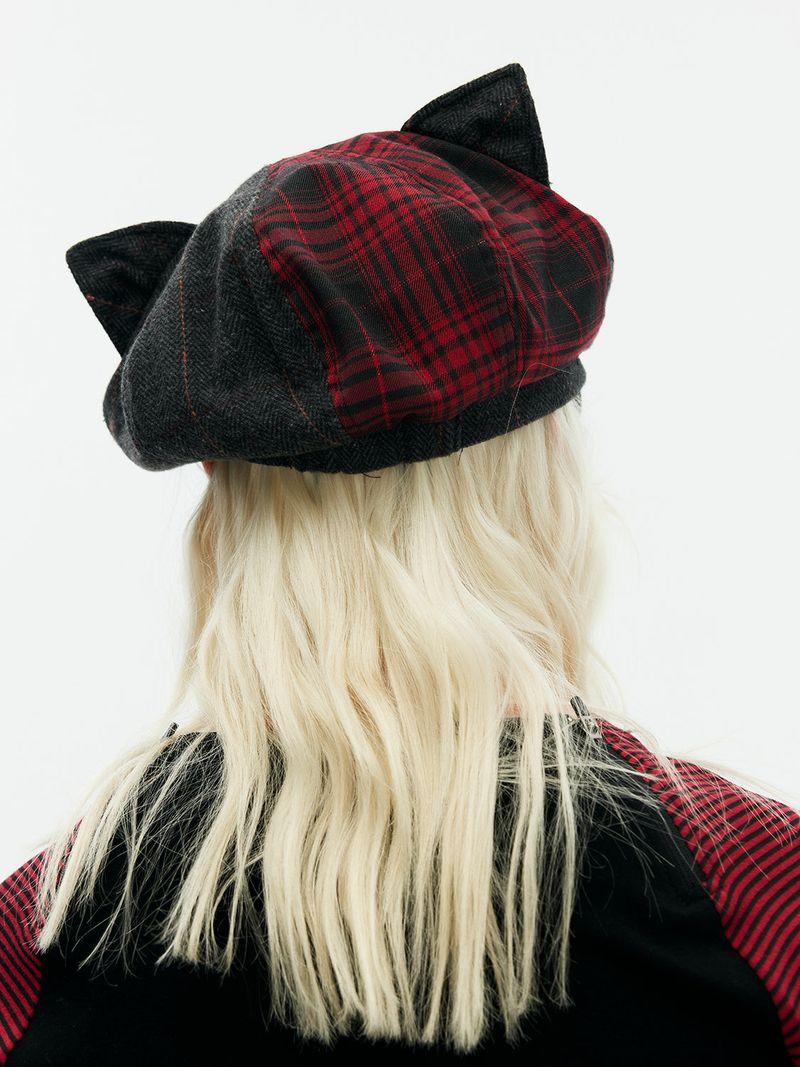Emoha Asuka's punk cat ear newsboy hat