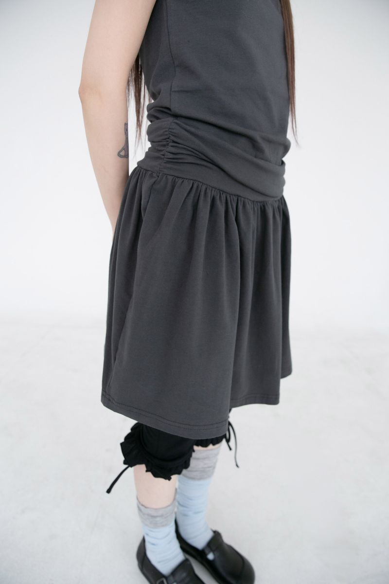 span waist shirring sleeveless ops(3colors)