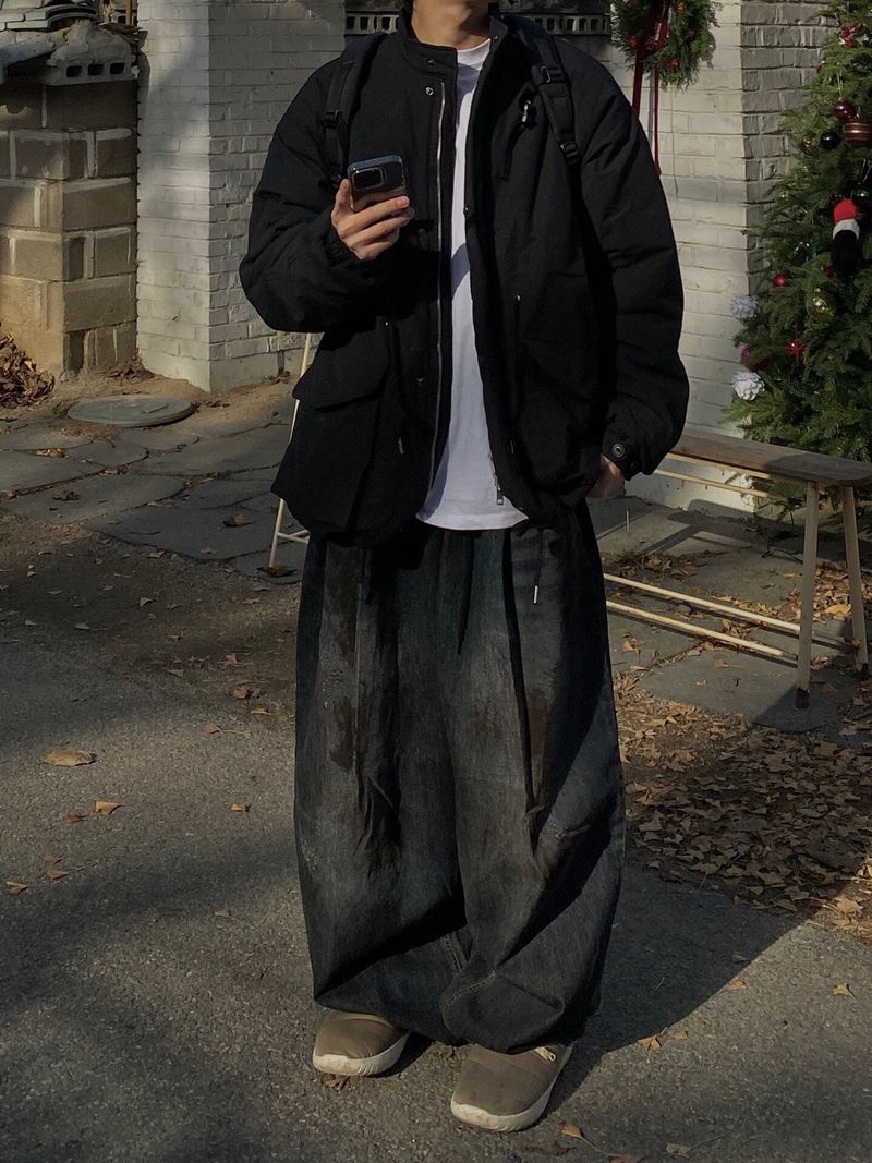 Oil Washed Vintage Wide Pants
