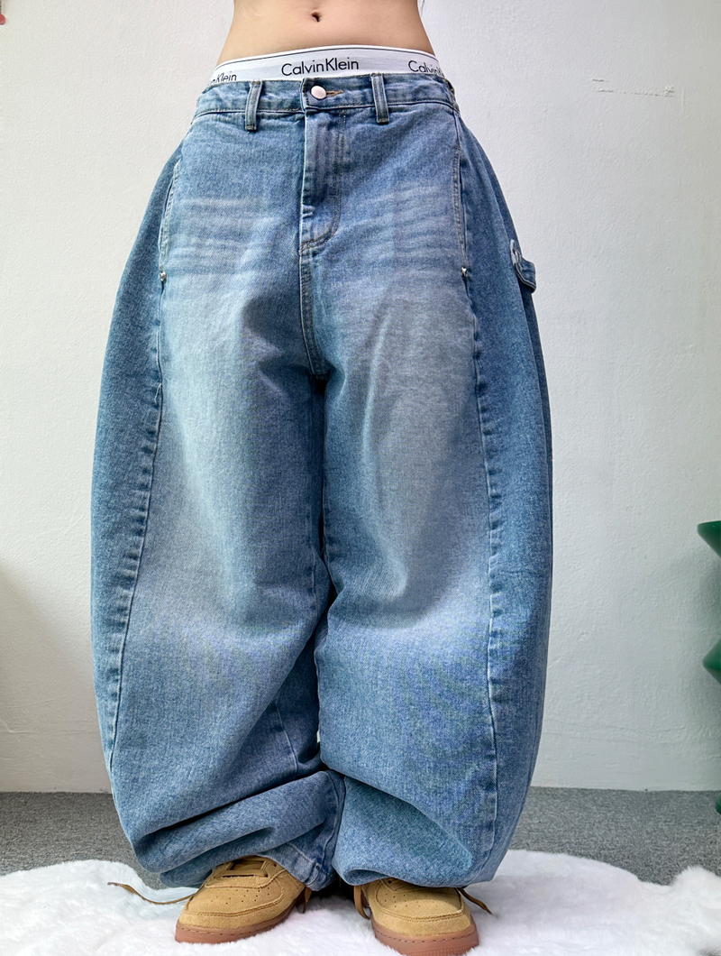 RIVET SNAP BALLOON DENIM🩵🤎🖤 - 3 COLORS, 2 SIZES