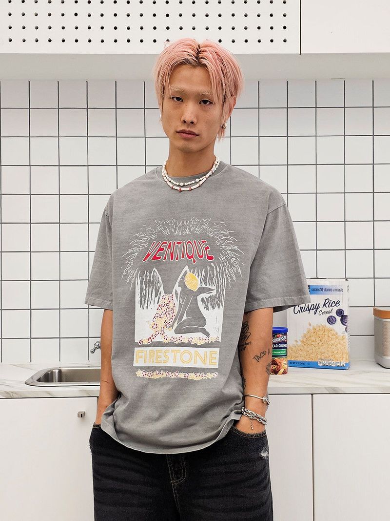 VENTIQUE Pig Firestone T-shirt 2color