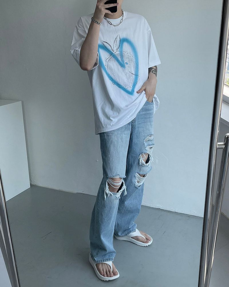 SO Heart Rabbit Printed Short-Sleeved (4 colors)
