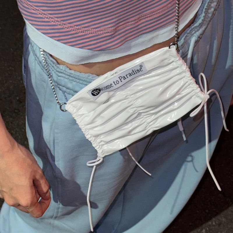 mimi bag (White) + silver chain 