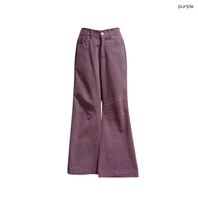 (2color) Check Back Pocket Peach Bootcut Pants