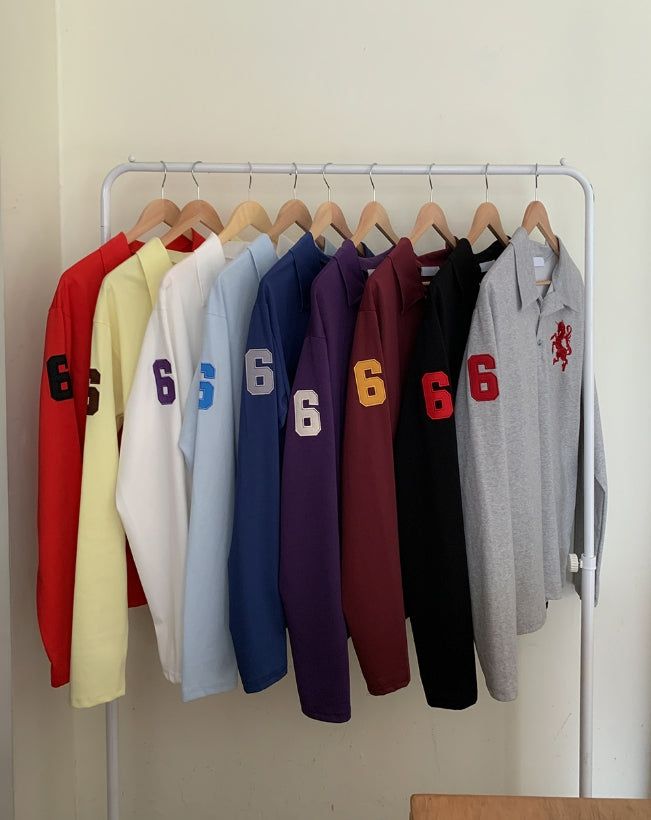 Horse Numbering PK Collar Long Sleeve Tee