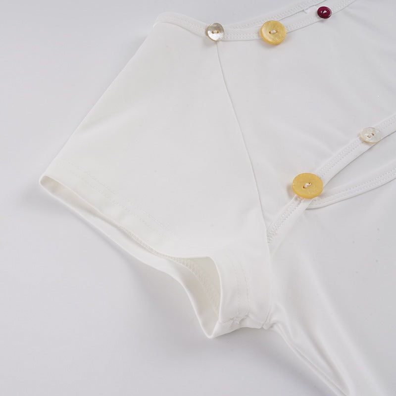 Anya Cutout Button Tee