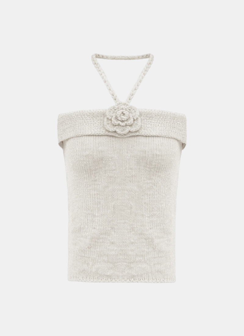 Rove Flower Halter Knit Top