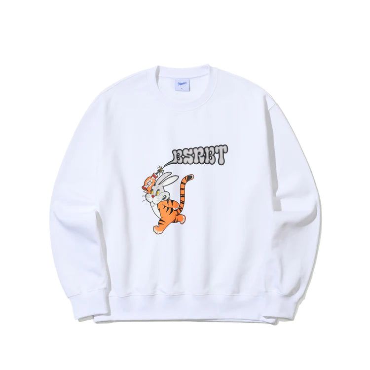 BSRBT TIGER RABBIT CREWNECK WHITE